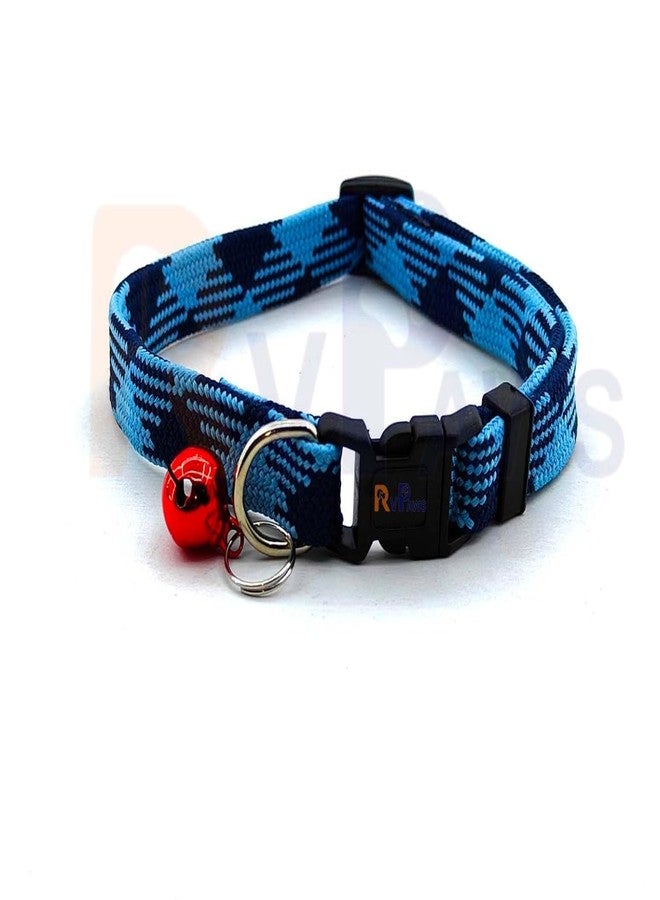 Pups&Pets Puppy Soft Nylon Collar and Leash | 10mm Printed Collar Set with Sound Bell | Suitable for Small Dogs, Puppies & Cats (Blue) - Image 4